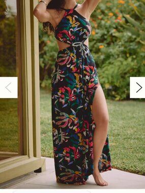 Anthropologie Celandine Marambia Multicolor Cutout Maxi Dress Size Medium